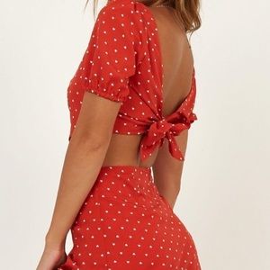 SHOWPO SUMMER GIRL TWO PIECE SET IN RED